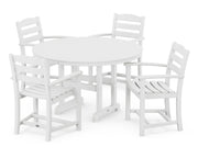 La Casa Café 5 Piece Round Farmhouse Arm Chair Dining Set - The Great Escape