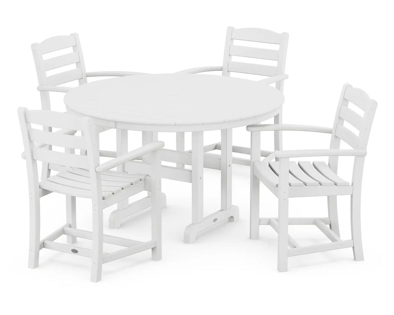 La Casa Café 5 Piece Round Farmhouse Arm Chair Dining Set - The Great Escape