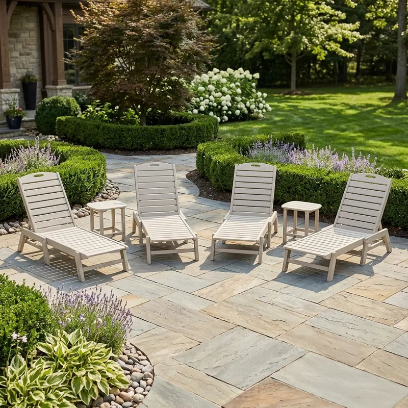 Nautical 6 Piece Chaise Lounge Set - The Great Escape