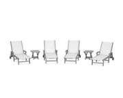 Coastal Sling 6 Piece Chaise Lounge W/ Wheels Set - The Great Escape