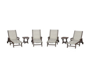 Coastal Sling 6 Piece Chaise Lounge W/ Wheels Set - The Great Escape