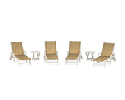 Coastal Sling 6 Piece Chaise Lounge W/ Wheels Set - The Great Escape