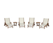 Coastal Sling 6 Piece Chaise Lounge W/ Wheels Set - The Great Escape