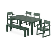 Edge 6 Piece Dining Set W/ Bench - The Great Escape