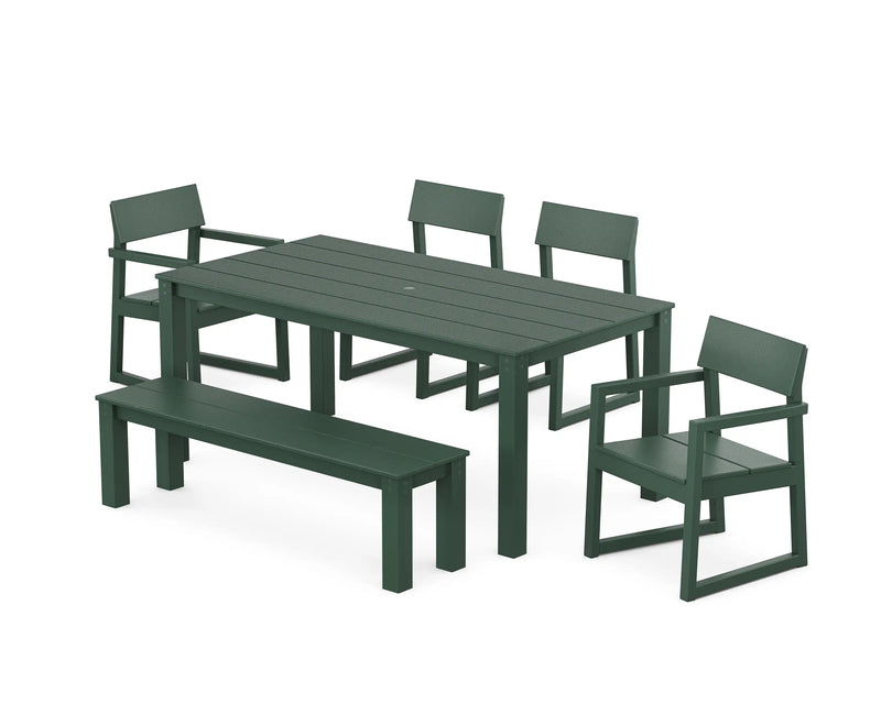 Edge 6 Piece Dining Set W/ Bench - The Great Escape