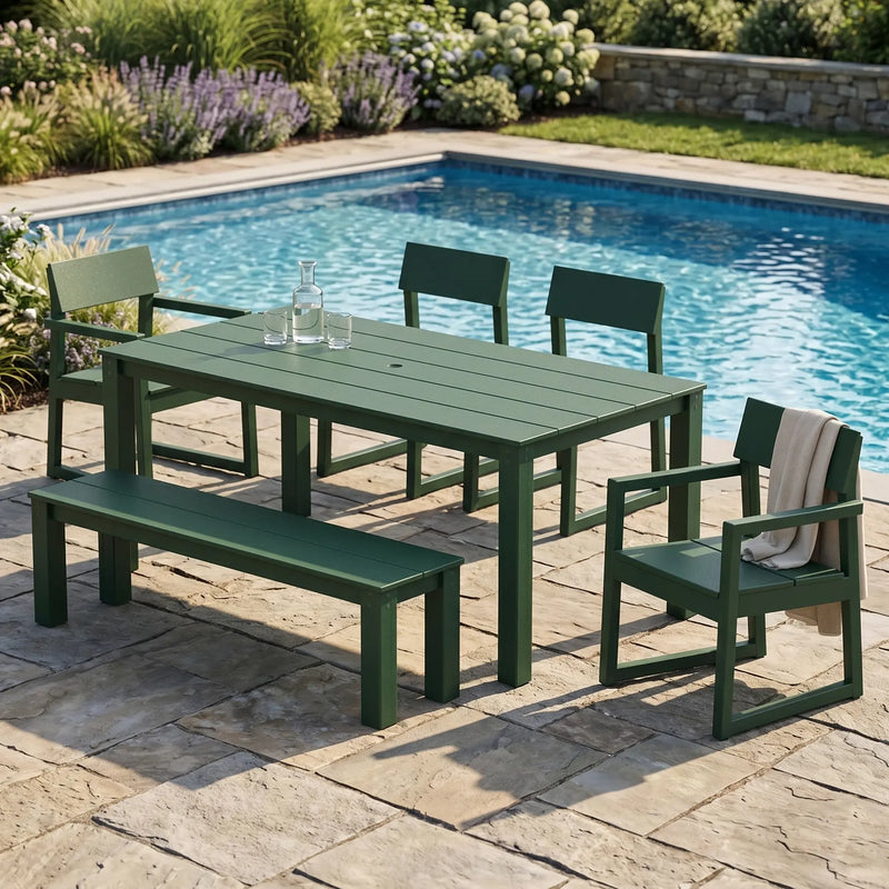 Edge 6 Piece Dining Set W/ Bench - The Great Escape