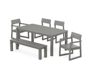Edge 6 Piece Dining Set W/ Bench - The Great Escape