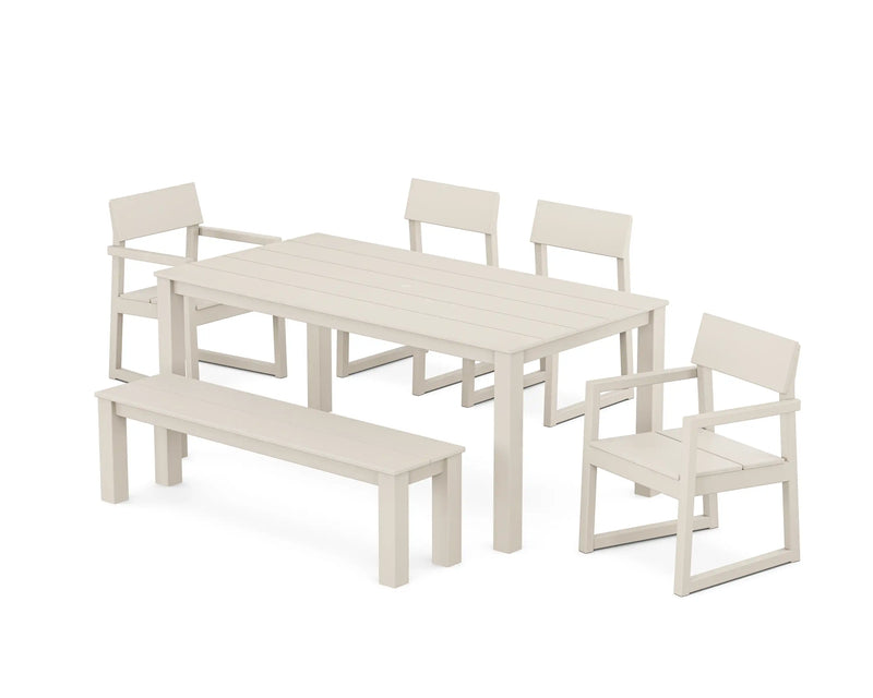Edge 6 Piece Dining Set W/ Bench - The Great Escape