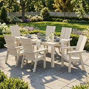 Modern Curveback 7 Piece Dining Set  - The Great Escape