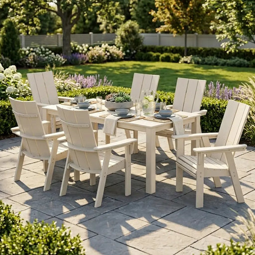 Modern Curveback 7 Piece Dining Set  - The Great Escape