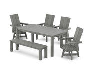 Modern Curveback 6 Piece Dining Set - The Great Escape