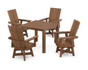 Modern Curveback 5 Piece Dining Set With Swivel Rockers - The Great Escape