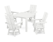 Modern Curveback 5 Piece Dining Set With Swivel Rockers - The Great Escape