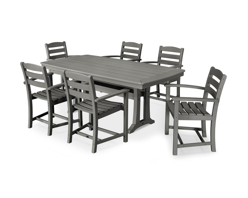 Picture of La Casa Café 7 Piece Arm Chair Dining Set W/ Trestle Legs