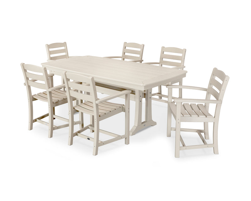 Picture of La Casa Café 7 Piece Arm Chair Dining Set W/ Trestle Legs