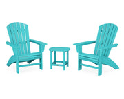 Nautical 3 Piece Curveback Adirondack Set - The Great Escape