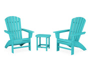 Nautical 3 Piece Curveback Adirondack Set - The Great Escape