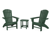Nautical 3 Piece Curveback Adirondack Set - The Great Escape
