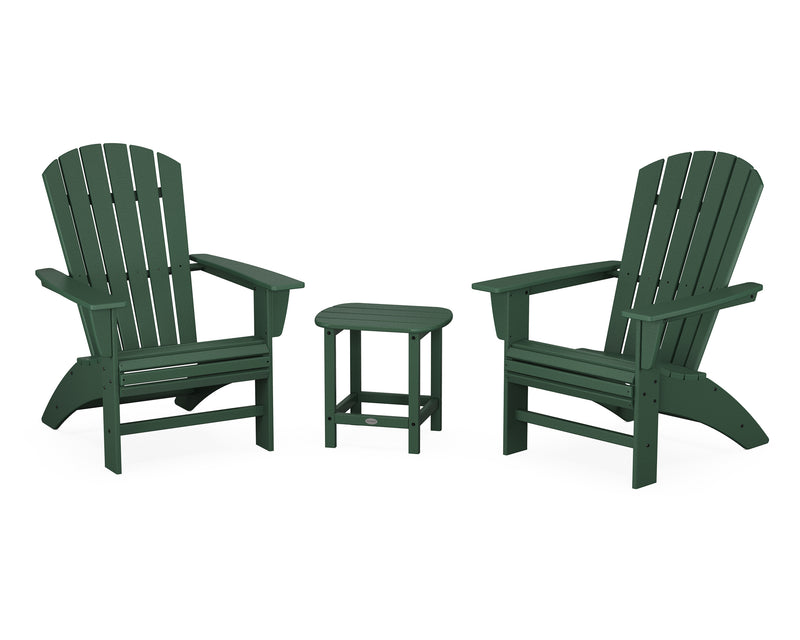 Nautical 3 Piece Curveback Adirondack Set - The Great Escape