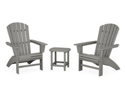 Nautical 3 Piece Curveback Adirondack Set - The Great Escape