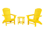 Nautical 3 Piece Curveback Adirondack Set - The Great Escape