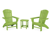 Nautical 3 Piece Curveback Adirondack Set - The Great Escape