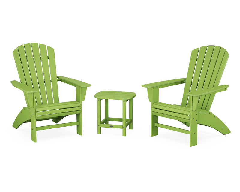 Nautical 3 Piece Curveback Adirondack Set - The Great Escape