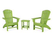 Nautical 3 Piece Curveback Adirondack Set - The Great Escape