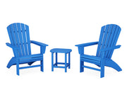 Nautical 3 Piece Curveback Adirondack Set - The Great Escape