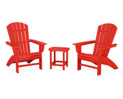 Nautical 3 Piece Curveback Adirondack Set - The Great Escape