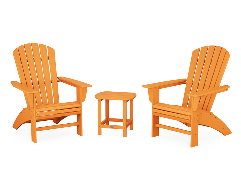 Nautical 3 Piece Curveback Adirondack Set - The Great Escape