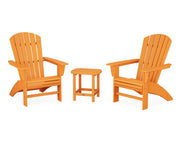 Nautical 3 Piece Curveback Adirondack Set - The Great Escape