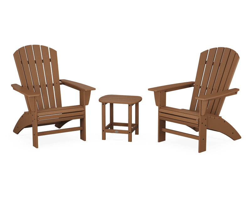 Nautical 3 Piece Curveback Adirondack Set - The Great Escape