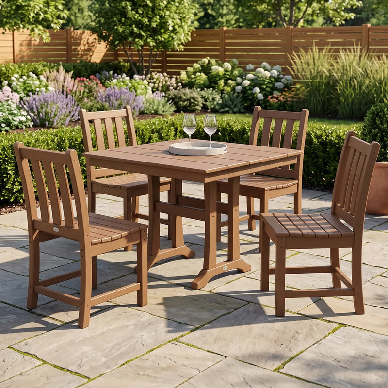 Traditional Garden 5 Piece Farmhouse Dining Set - The Great Escape