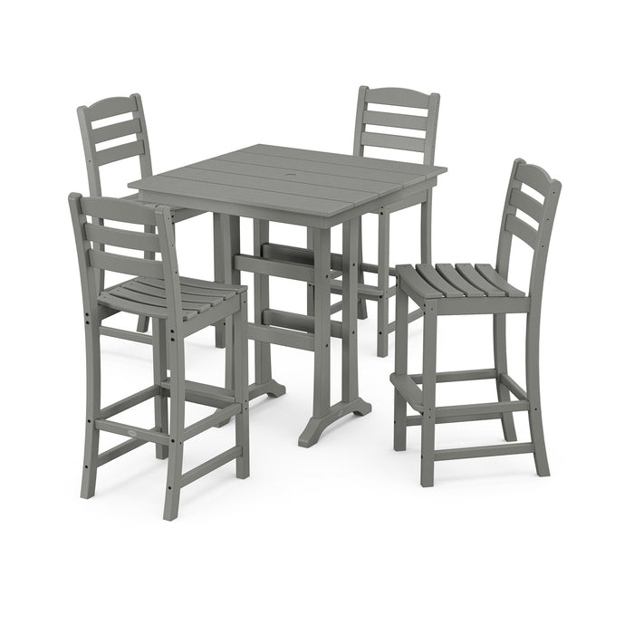 Picture of La Casa Café 5PC Farmhouse Trestle Bar Set