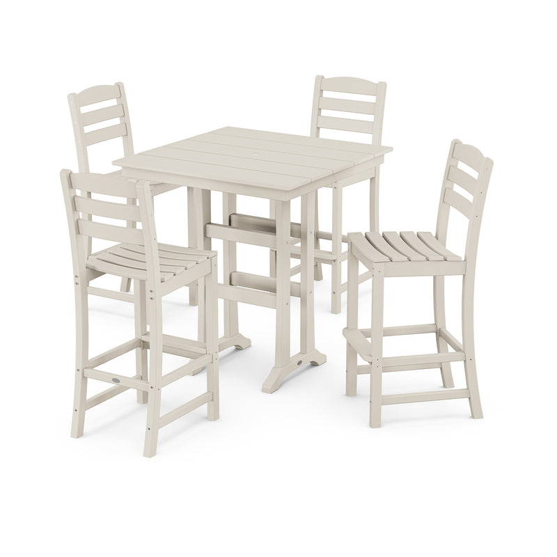 Picture of La Casa Café 5PC Farmhouse Trestle Bar Set