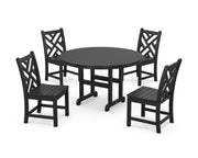 Picture of Chippendale 5 Piece Round Farmhouse Side Chair Dining Set