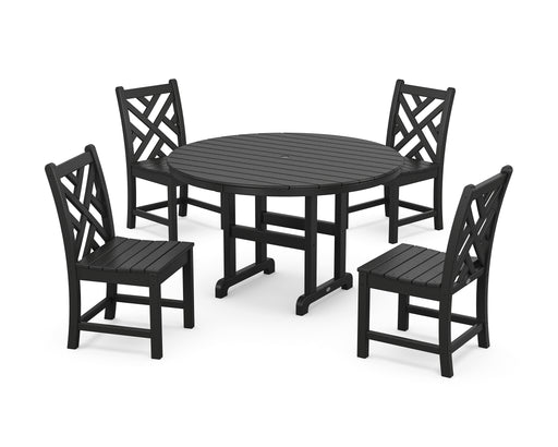 Picture of Chippendale 5 Piece Round Farmhouse Side Chair Dining Set