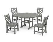 Picture of Chippendale 5 Piece Round Farmhouse Side Chair Dining Set