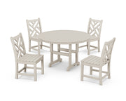 Picture of Chippendale 5 Piece Round Farmhouse Side Chair Dining Set