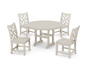 Picture of Chippendale 5 Piece Round Farmhouse Side Chair Dining Set