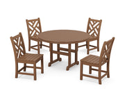 Picture of Chippendale 5 Piece Round Farmhouse Side Chair Dining Set