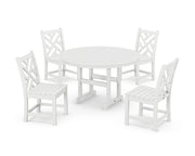 Picture of Chippendale 5 Piece Round Farmhouse Side Chair Dining Set