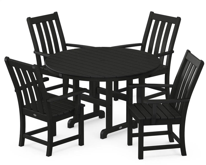 Vineyard 5 Piece Round Farmhouse Dining Set - The Great Escape