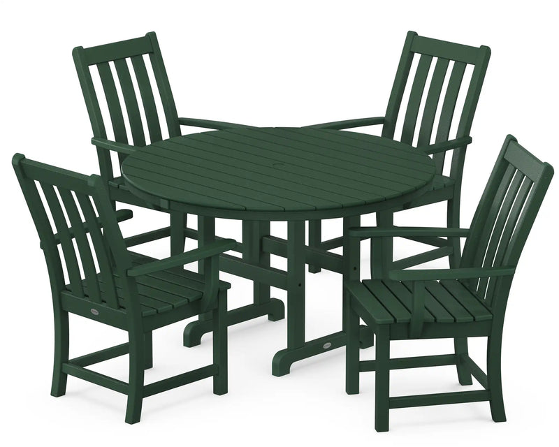 Vineyard 5 Piece Round Farmhouse Dining Set - The Great Escape