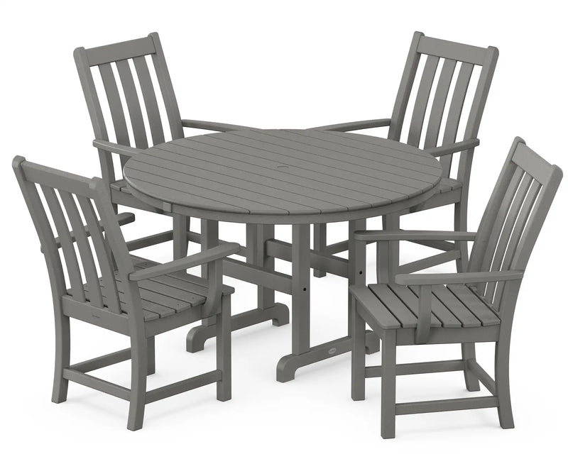Vineyard 5 Piece Round Farmhouse Dining Set - The Great Escape