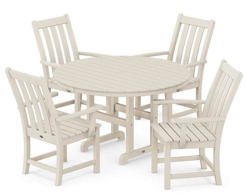 Vineyard 5 Piece Round Farmhouse Dining Set - The Great Escape
