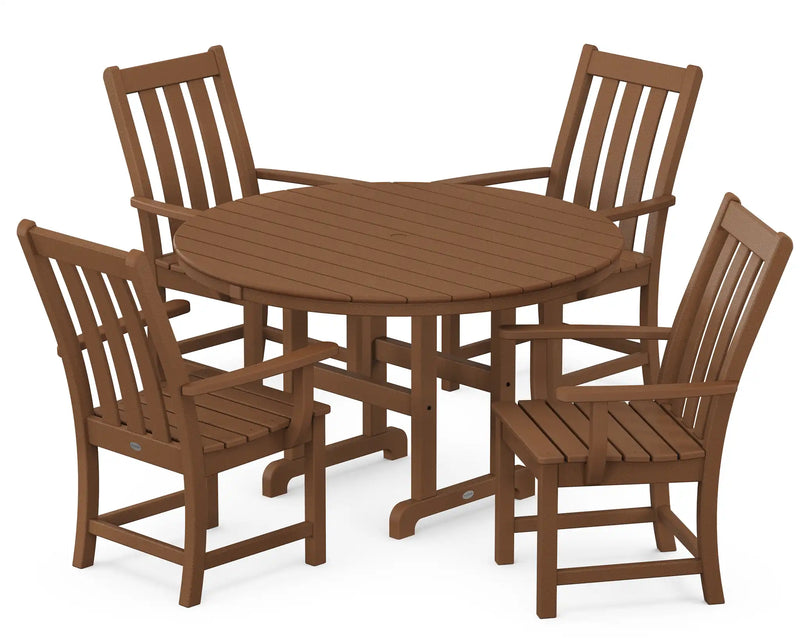 Vineyard 5 Piece Round Farmhouse Dining Set - The Great Escape