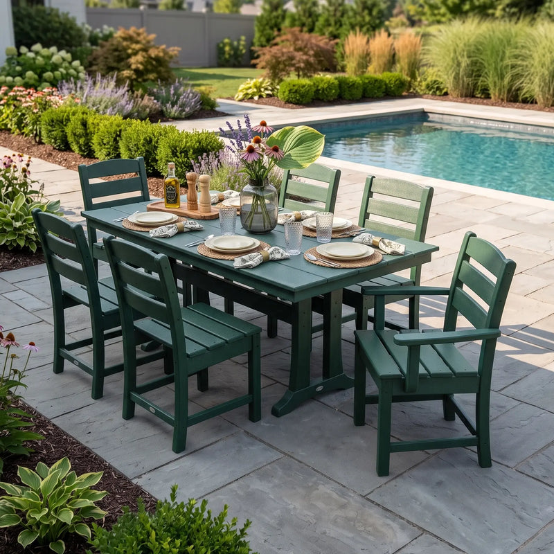 Lakeside 7 Piece Farmhouse Dining Set - The Great Escape