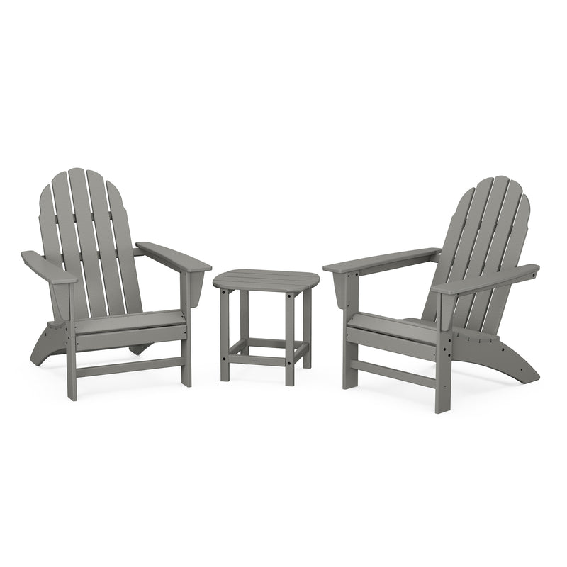 Vineyard Adirondacks 3 Piece Group in Slate Grey
